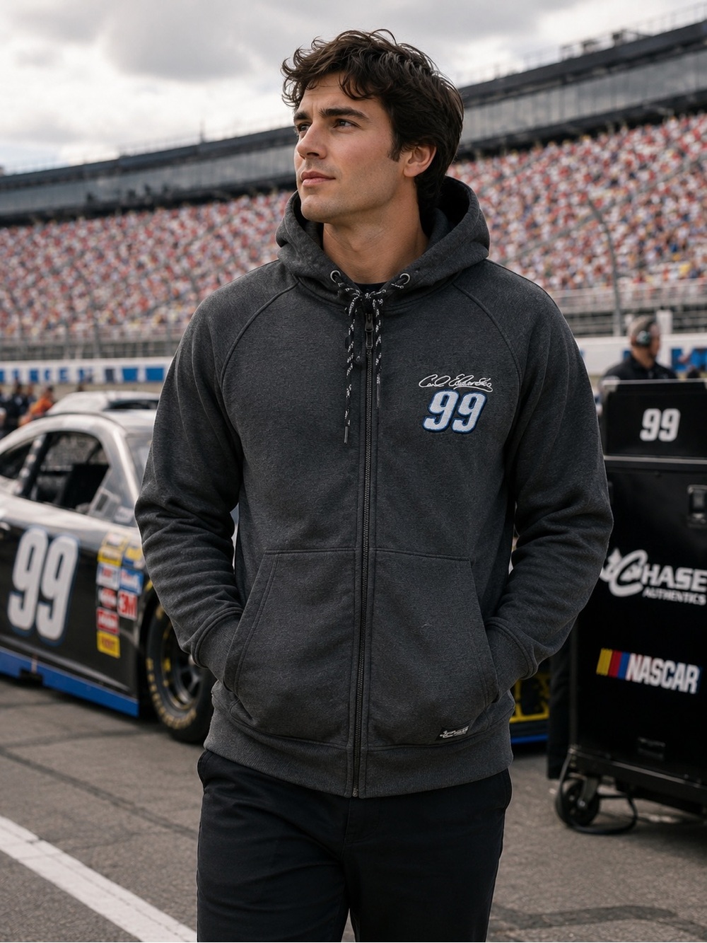 Offical NASCAR Zip Up Hoodie Carl Edwards #99